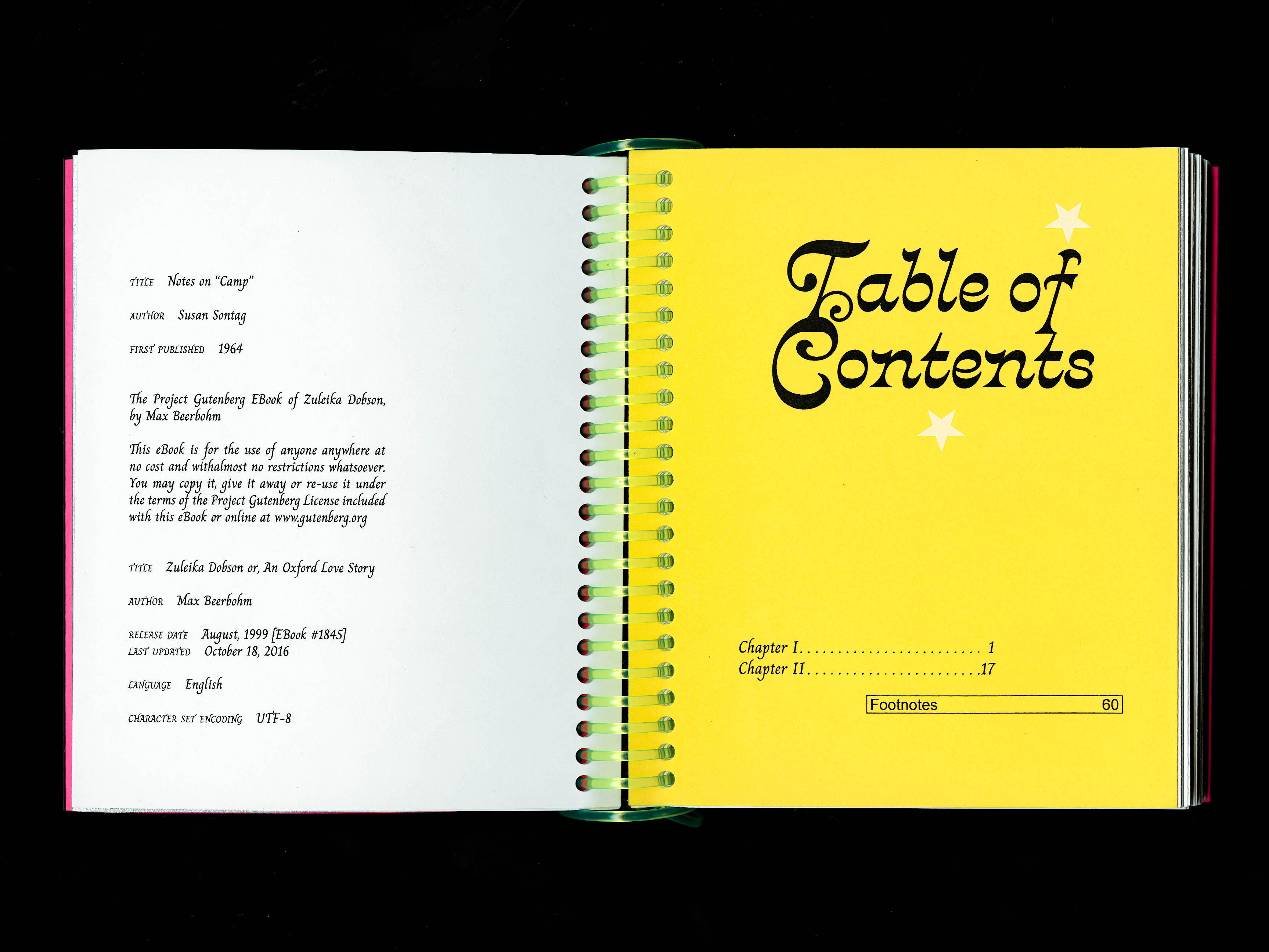 table of contents