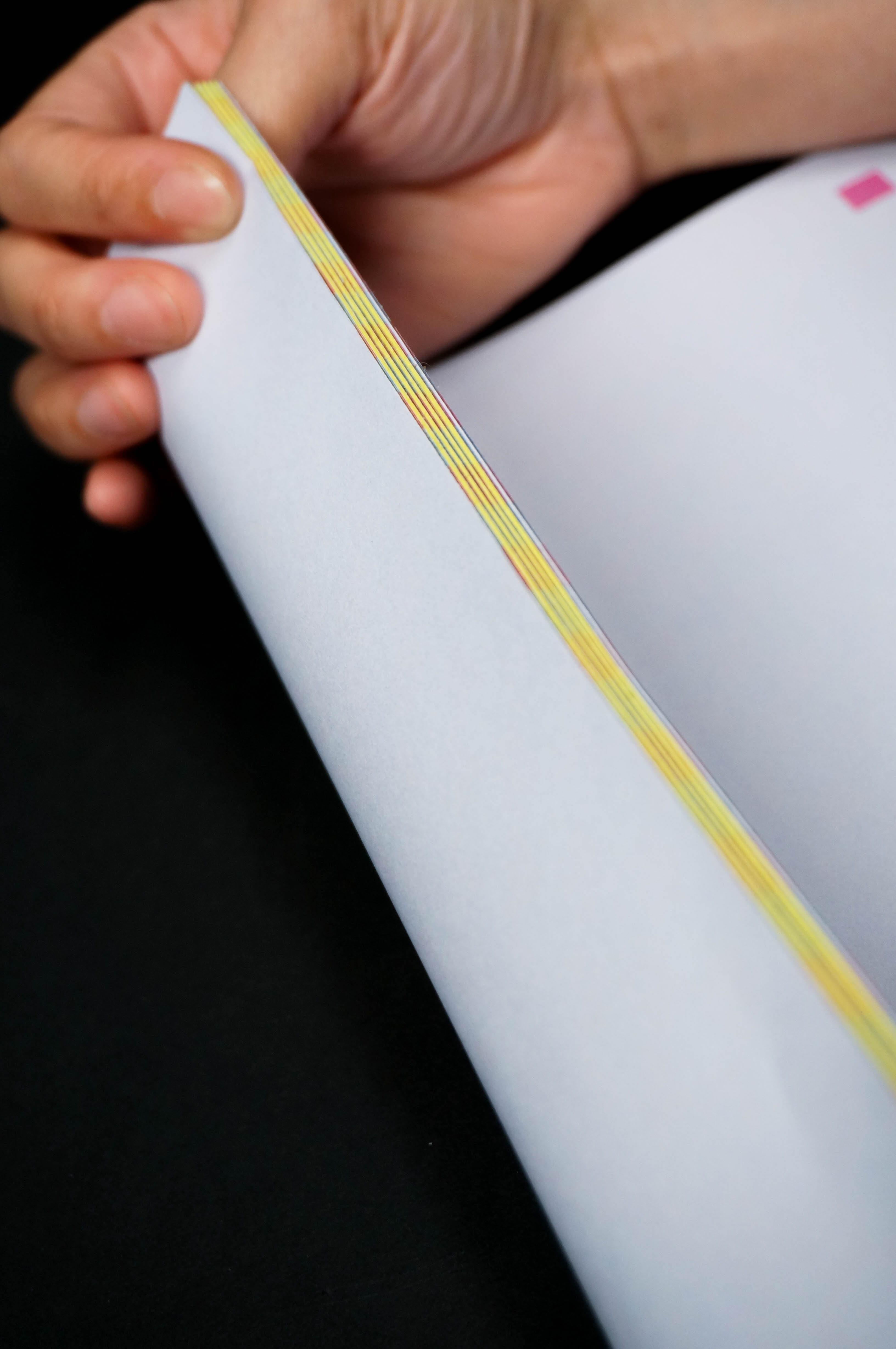 book edge close up, yellow