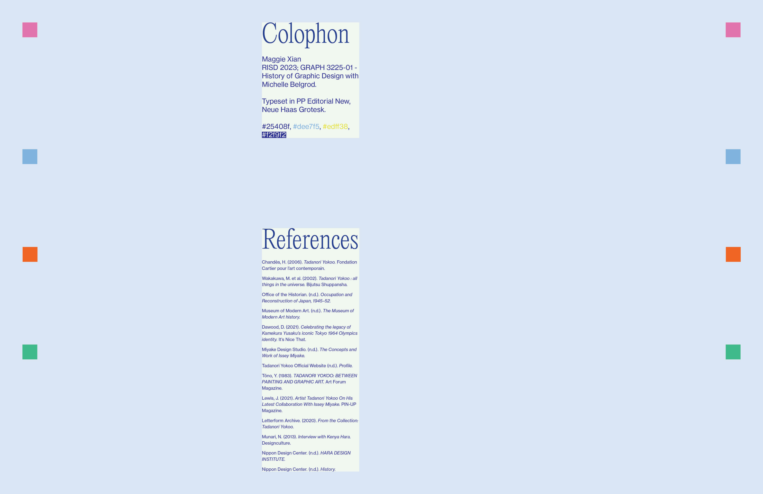 spread 6 (colophon & references)